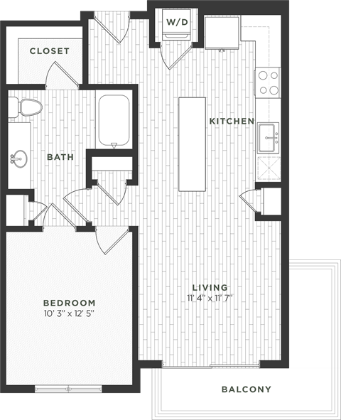 One bedroom floor plan